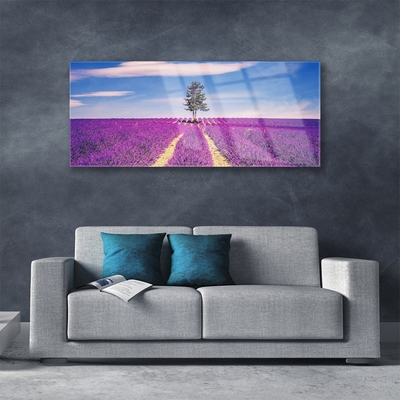 Glasbild aus Plexiglas® Wiese Baum Landschaft