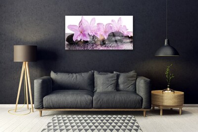 Glasbild aus Plexiglas® Blumen Steine Pflanzen