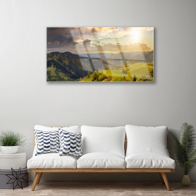 Glasbild aus Plexiglas® Gebirge Landschaft