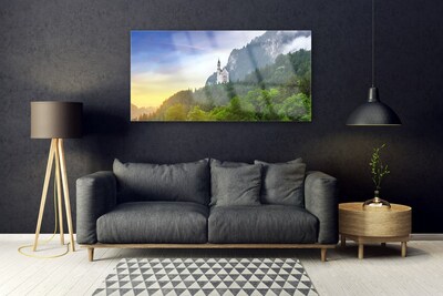 Glasbild aus Plexiglas® Wald Gebirge Landschaft