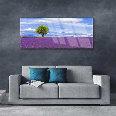 Glasbild aus Plexiglas® Wiese Baum Natur