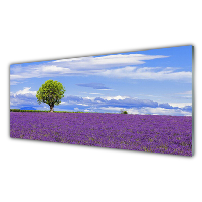 Glasbild aus Plexiglas® Wiese Baum Natur