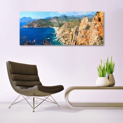 Glasbild aus Plexiglas® Meer Gebirge Landschaft