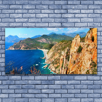 Glasbild aus Plexiglas® Meer Gebirge Landschaft