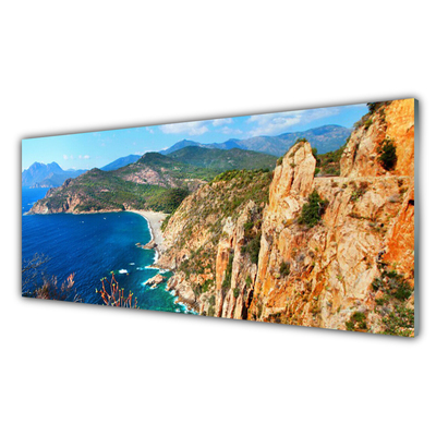 Glasbild aus Plexiglas® Meer Gebirge Landschaft