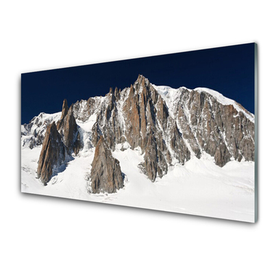 Glasbild aus Plexiglas® Gebirge Schnee Landschaft