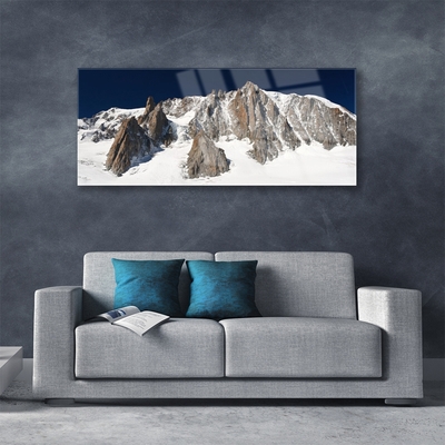 Glasbild aus Plexiglas® Gebirge Schnee Landschaft