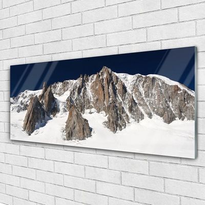 Glasbild aus Plexiglas® Gebirge Schnee Landschaft