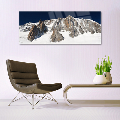 Glasbild aus Plexiglas® Gebirge Schnee Landschaft