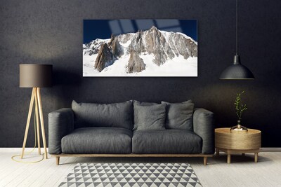 Glasbild aus Plexiglas® Gebirge Schnee Landschaft