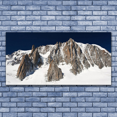 Glasbild aus Plexiglas® Gebirge Schnee Landschaft