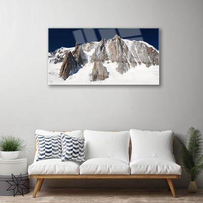 Glasbild aus Plexiglas® Gebirge Schnee Landschaft