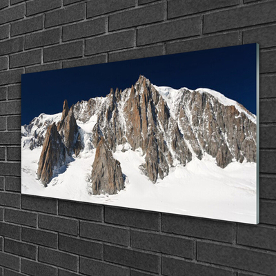 Glasbild aus Plexiglas® Gebirge Schnee Landschaft