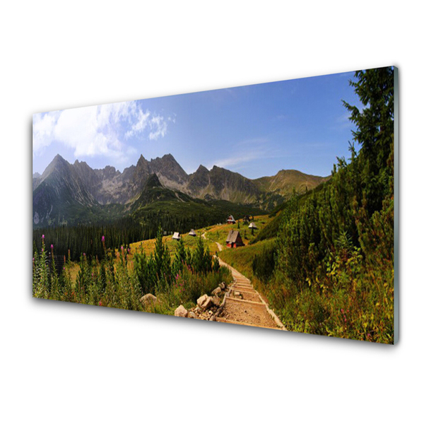 Glasbild aus Plexiglas® Gebirge Wald Natur