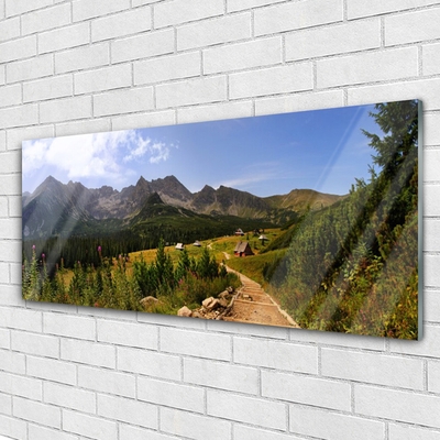 Glasbild aus Plexiglas® Gebirge Wald Natur