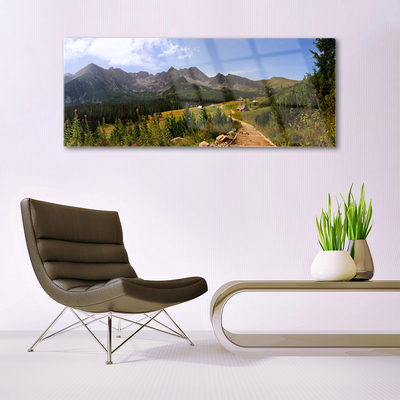 Glasbild aus Plexiglas® Gebirge Wald Natur