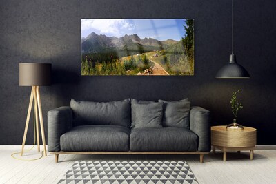 Glasbild aus Plexiglas® Gebirge Wald Natur