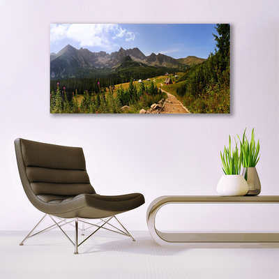 Glasbild aus Plexiglas® Gebirge Wald Natur