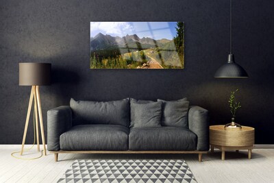 Glasbild aus Plexiglas® Gebirge Wald Natur