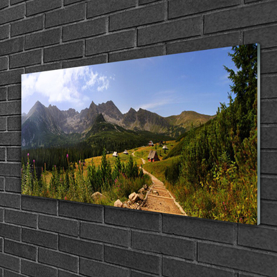 Glasbild aus Plexiglas® Gebirge Wald Natur