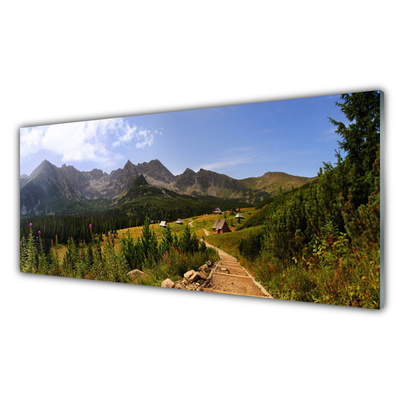 Glasbild aus Plexiglas® Gebirge Wald Natur