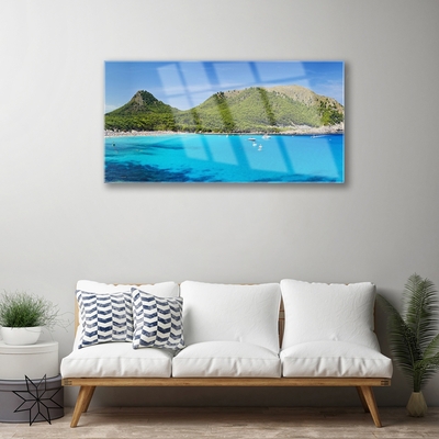 Glasbild aus Plexiglas® Gebirge Meer Landschaft