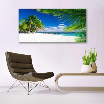 Glasbild aus Plexiglas® Strand Palmen Landschaft
