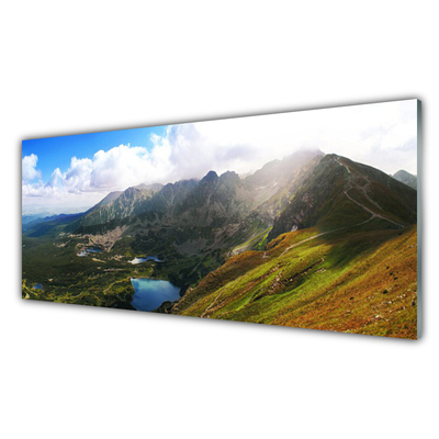 Glasbild aus Plexiglas® Gebirge Wiese Landschaft