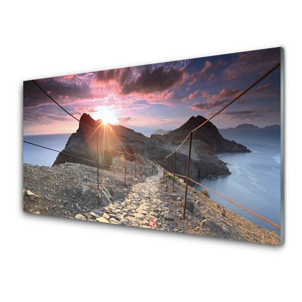 Glasbild aus Plexiglas® Trampelpfad Sonne Landschaft