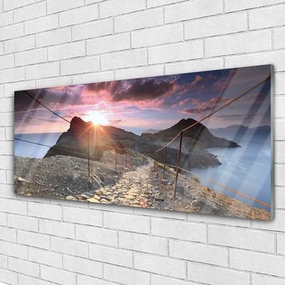 Glasbild aus Plexiglas® Trampelpfad Sonne Landschaft