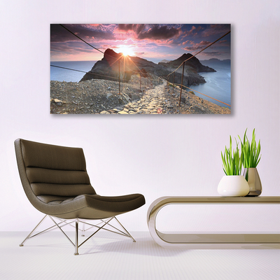 Glasbild aus Plexiglas® Trampelpfad Sonne Landschaft