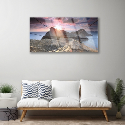 Glasbild aus Plexiglas® Trampelpfad Sonne Landschaft