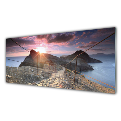 Glasbild aus Plexiglas® Trampelpfad Sonne Landschaft