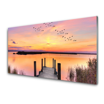 Glasbild aus Plexiglas® Meer Brücke Landschaft