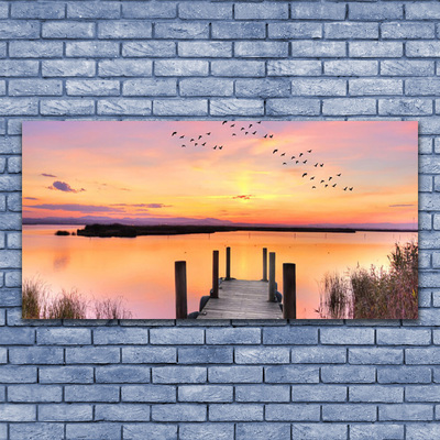 Glasbild aus Plexiglas® Meer Brücke Landschaft