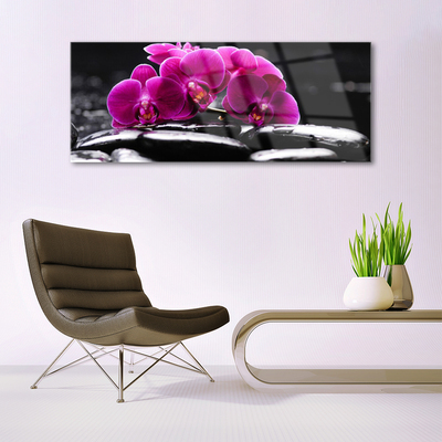 Glasbild aus Plexiglas® Blumen Steine Pflanzen