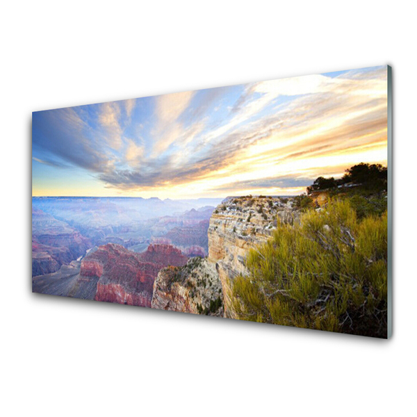 Glasbild aus Plexiglas® Meer Gebirge Landschaft