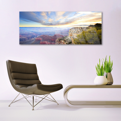 Glasbild aus Plexiglas® Meer Gebirge Landschaft