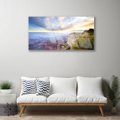 Glasbild aus Plexiglas® Meer Gebirge Landschaft