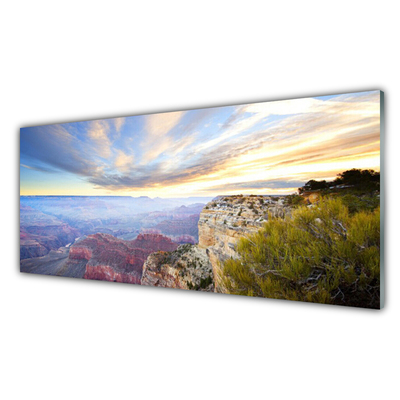 Glasbild aus Plexiglas® Meer Gebirge Landschaft