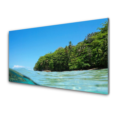 Glasbild aus Plexiglas® Meer Bäume Landschaft