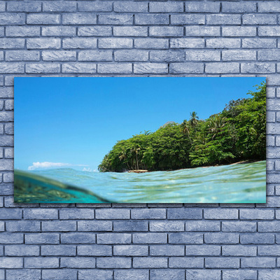 Glasbild aus Plexiglas® Meer Bäume Landschaft