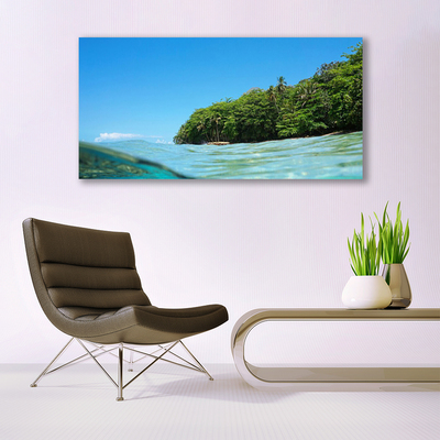 Glasbild aus Plexiglas® Meer Bäume Landschaft