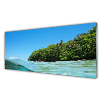 Glasbild aus Plexiglas® Meer Bäume Landschaft