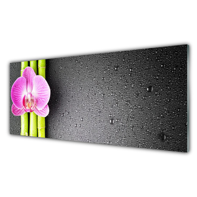 Glasbild aus Plexiglas® Bambusrohre Blume Pflanzen