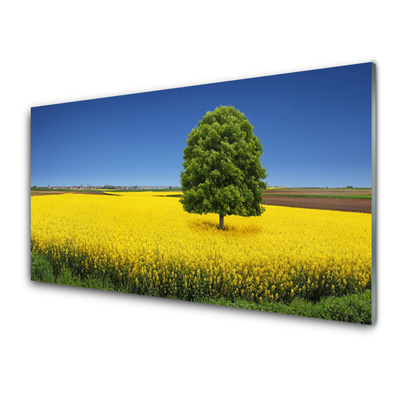 Glasbild aus Plexiglas® Wiese Baum Natur