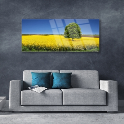 Glasbild aus Plexiglas® Wiese Baum Natur