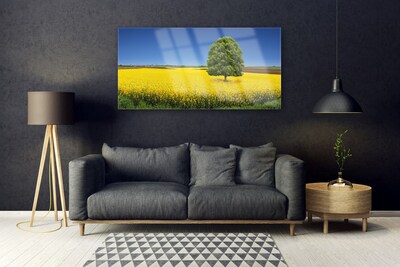 Glasbild aus Plexiglas® Wiese Baum Natur