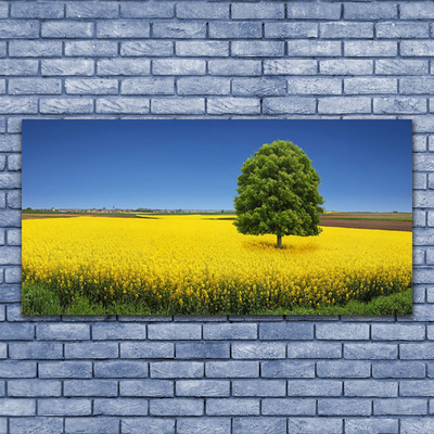 Glasbild aus Plexiglas® Wiese Baum Natur