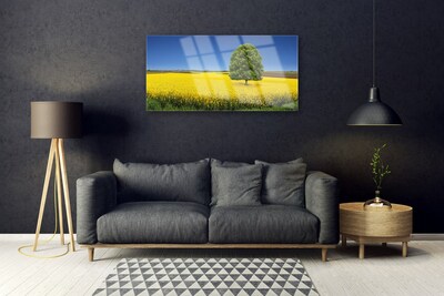 Glasbild aus Plexiglas® Wiese Baum Natur